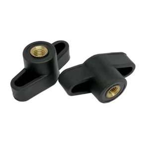 Ensemble de boutons de pouce noirs avec poignée de bouton en laiton trou en plastique vis écrou de serrage extrémité filetée écrous moletés accessoire de tournevis - Product Image 4
