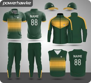 Conjunto de uniforme de cricket Proawke con logotipo personalizado Nombre del equipo Tamaño Uniforme de cricket Cuello Jersey y pantalones - Product Image 4