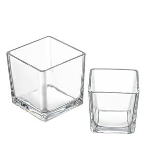Venta al por mayor, 5oz, cubo cuadrado grande transparente, tarros de velas de <span class=keywords><strong>cristal</strong></span>, vela con fragancia DIY, sellado para hacer regalos - Product Image 3