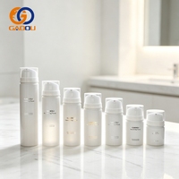 Bouteille à pompe sans air en plastique PP blanche de 30 ml, 50 ml, 100 ml pour lotion, crème, soin de la peau, bouteille cylindrique