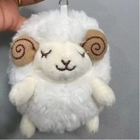Porte-clés mignon en peluche de mouton rose, boule de fourrure d'agneau, breloque de sac, pendentif animal en peluche, accessoire de sac à main Kawaii, cadeau