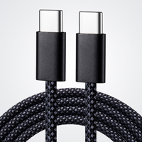 Macaron Couleur PD 65W 60W Câble TYPE-C USB-C Charge Rapide Transfert de Données Alliage d'Aluminium Tressé Nylon Chargeur de Téléphone Portable
