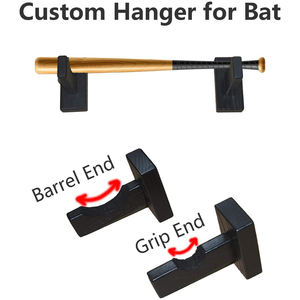 <b>Wall</b> Mount Premium Bamboo Baseball Bat Display 2 Pairs Natural Baseball Bat Holder - Product Image 2