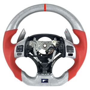 Volante de Fibra de Carbono Real a <span class=keywords><strong>Precio</strong></span> de Fábrica para <span class=keywords><strong>Lexus</strong></span> IS CT NX ES GS, Base Plana, 3 Palancas, Estilo Deportivo - Product Image 3