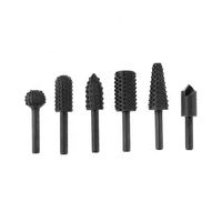 8803701 Lot de 6 fraises rotatives en métal à dents de loup de 6 mm pour tête de meulage électrique, outil de ponçage