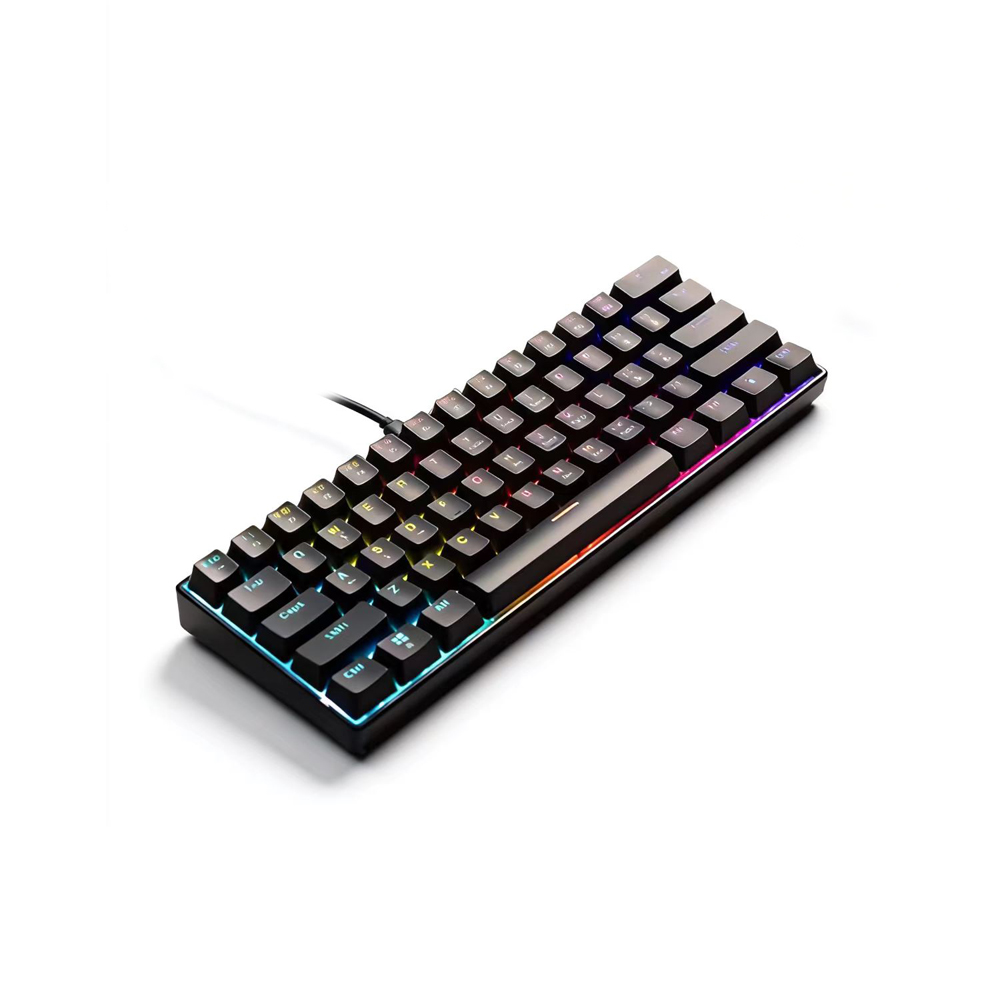 61 key-black-wired-mixed light