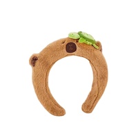 Bandeau en peluche Capybara, bandeau pour le lavage du visage, poupée en peluche douce, pince à cheveux de dessin animé, bandeau pour filles, nouvelle mode, pince à cheveux