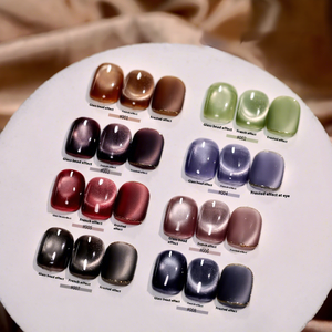 Kit de Gel UV Effet Clair de Lune Cristal Blanc Français, Effet Œil de Chat, Perles de Verre Soie Satinée, Vernis Gel Liquide pour Manucure et Nail Art - Échantillon - Product Image 1