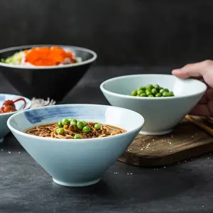 Harmony Popular Hot Selling Serving Salad Large Noodle Soup Bowls Porcelain Wholesale Ramen Bowl