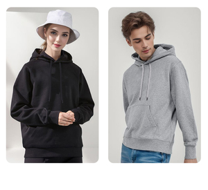 Sweat-shirt à capuche bleu marine pour homme, impression de logo personnalisé, coupe classique, coton tissé, uni, écologique, vêtements décontractés d'hiver - Product Image 2