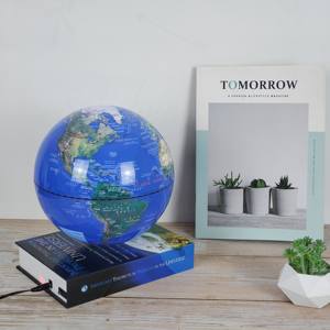 HCNT <b>Plug</b>-In Square Magnetic Levitation World Globe 8 Inch 360 Rotating Creative Floating Globe Home Decoration - Product Image 3