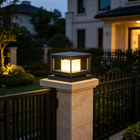 Lampes à pilier solaires LED de style européen, IP65, étanches, lampes de colonne extérieures, matériau PC