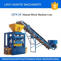 Machine à fabriquer des blocs de béton QT4-24, 4 moules par cycle, production de blocs creux, de briques standard et de pavés pour la construction