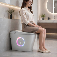 Toilette intelligente entièrement automatique avec IA, siège chauffant, télécommande, système de chasse d'eau intelligent, toilettes intelligentes pour salle de bain