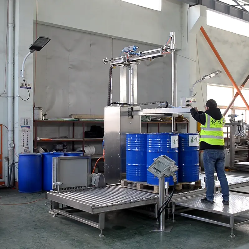 GSS 200L semi auto coating paint resin solvent detergent acid edible lubricant oil liquid chemical drum filling machine