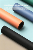 Tapis de yoga en PU couleur unie antidérapant avec lignes d'alignement pour yoga, pilates, usage domestique, vente en gros, OEM, usine sur mesure