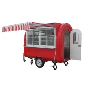 Crepe maker fast food cart with awning and sliding door food truck business ideas