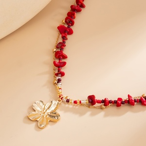 Chaînes de taille bohèmes à double couche avec pendentif fleur en perles de rocaille pour femmes, chaînes de ventre vintage pour la plage, accessoires de bijoux corporels - Product Image 4