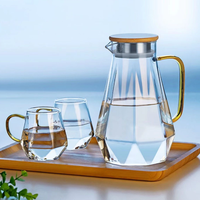 Bouteille en verre borosilicate haute résistance, carafe en verre en forme de diamant, théière, vente chaude
