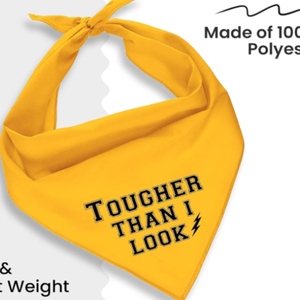 Bandana pour chien ajustable unisexe, mouchoir triangle, bavoir jaune imprimé «Born Run», accessoire de vêtements pour animaux de compagnie lavable et mignon - Product Image 2