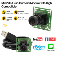 Módulo de cámara VGA USB de 0.3MP 640x480 60FPS 32x32mm 26x26mm cámara de video USB