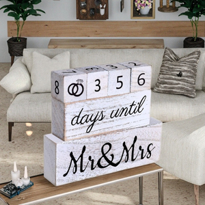 Set di blocchi in legno per il conto alla rovescia del matrimonio, decorazione rustica per centrotavola di <span class=keywords><strong>fidanzamento</strong></span>, idea <span class=keywords><strong>regalo</strong></span> - Product Image 4
