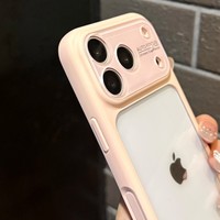 Coque transparente compatible avec iPhone 15 16 17 Pro Max, avec grande fenêtre, design premium, en plastique souple antichoc, injection de carburant