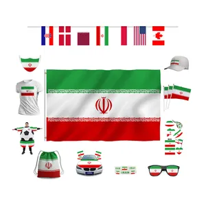 2022 Qatar World Cup Soccer Fans Cheering Accessories Custom Iran Soccer Jersey Iran Scarf Iran Football Flag For Qatar 2022