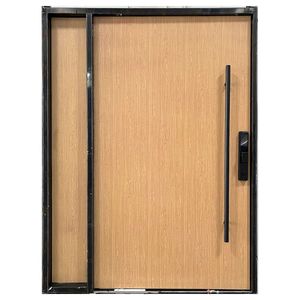 <span class=keywords><strong>Porte</strong></span> d'entrée Prima en aluminium et acier inoxydable avec transfert de grain de <span class=keywords><strong>bois</strong></span>, <span class=keywords><strong>imitation</strong></span> texture <span class=keywords><strong>bois</strong></span>, décorative pour façade de maison - Product Image 5