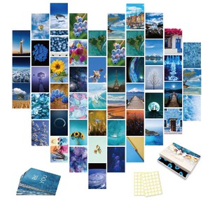 <span class=keywords><strong>Collage</strong></span> da parete estetico blu personalizzato 4x6 pollici carte Boho cielo mare frutta <span class=keywords><strong>stampa</strong></span> Kit colore caldo decorazione camera <span class=keywords><strong>Poster</strong></span> - Product Image 1