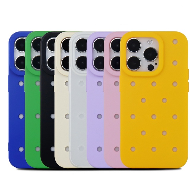 New 3D DIY Mobile Phone Cases for iPhone 17 16 14 15 Pro Max Funny Cartoon Soft Silicone Holes & Charms Back Cover