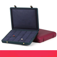 Daim Petit Rose Acrylique Métal Velours De Stockage Organisateur Empilable Stockage En Bois Bijoux Plateau En Cuir Avec Couvercle