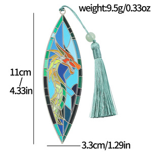 ที่คั่นหนังสือลายภาพวาดสีน้ำมันอเมริกันยอดนิยม ลายโลหะ งู ผีเสื้อ นางเงือก แมรี่ ทิวลิป ไม้กางเขน พร้อมพู่ห้อย - Product Image 6