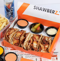 Boîte à emporter personnalisée avec logo imprimé pour shawarma, kebab, frites, poulet, emballage de restauration avec séparateur