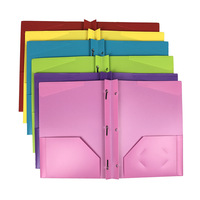 Carpeta de archivos de plástico de dos bolsillos, logotipo personalizado multicolor, con esquinas reforzadas, carpeta de archivos de 3 agujeros, gran oferta