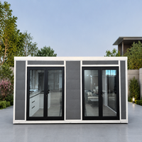 Maison préfabriquée pliable de 20 pieds à toit plat, conteneur extensible, bureau portable, dortoir, prête à être expédiée