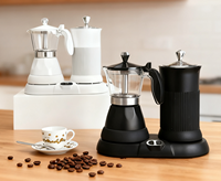 Nouvelle conception de machine à café expresso colorée et ensemble de mousseur à lait, machine à café, mousseur à lait électrique