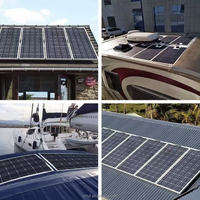 Panneau solaire monocristallin flexible haute efficacité pour l'extérieur, 12V/24V, pour toits, caravanes, bateaux, tentes