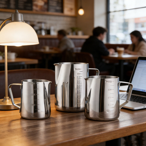 Tazza per Latte Art Personalizzata di Lusso da 900ml in Acciaio Inox 304 Ecologica per Baristi, Strumento per Tè ed <span class=keywords><strong>Espresso</strong></span> - Product Image 3