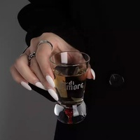 Verre à whisky vintage en cristal unique, style années 70, forme inhabituelle, article déstocké, qualité supérieure