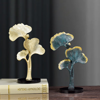Décoration d'intérieur moderne minimaliste de style nordique en résine synthétique motif feuille de Ginkgo, idéale pour le salon, le meuble TV, l'entrée ou le bureau
