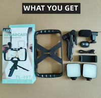 Kit de Vlogging AY-49X : Éclairage, Microphone, Cage Stabilisatrice et Support Téléphone pour Enregistrement Vidéo et Production Cinématographique