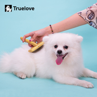 Brosse de toilettage professionnelle Truelove en acier inoxydable ergonomique et durable avec picots en bambou pour chiens et chats