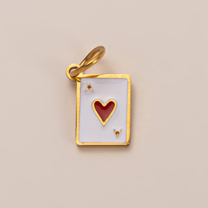 Breloques en acier inoxydable YIMEIL&Cute : Pendentif cœur <span class=keywords><strong>de</strong></span> Cupidon arc-en-ciel, <span class=keywords><strong>carte</strong></span> à jouer, accessoires <span class=keywords><strong>de</strong></span> bijoux DIY - Product Image 5