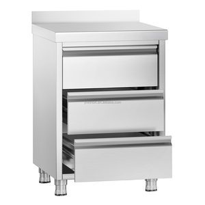 Mueble de Cocina de Acero Inoxidable de Grado Alimenticio con 3 Cajones, Armario Comercial Bajo Encimera para Restaurante, Cantina, Catering - Product Image 1
