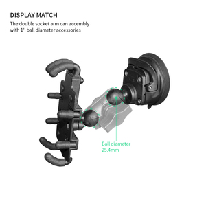 Support de téléphone pour moto en nylon renforcé VINmounts, bras court de 6 cm, compatible avec le support de téléphone portable à boule de taille B VIN-B-6 - Product Image 4