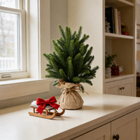 Sapin de Noël artificiel en tissu de 17 pouces, type Pin de Norfolk, pour la décoration de la maison, des fêtes et des restaurants