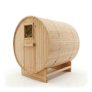 Sauna de barril Hinoki premium japonesa moderna, artesanal y comercial para exteriores, marca Shinano - Product Image 1