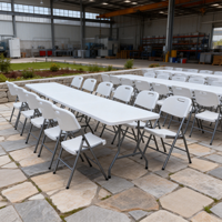 Table pliante en plastique HDPE de 6 pieds avec poignée de transport portable pour séminaire ou atelier