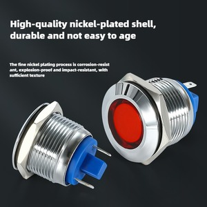 6mm 8mm 10mm 12mm 16mm 19mm <span class=keywords><strong>22mm</strong></span> kim loại tín hiệu chỉ số ánh sáng với thiết bị cáp bảng điều khiển lớn đèn thí điểm với pin Hàn - Product Image 6